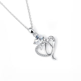 925 Sterling Silver Cat Charm Pendant with Chain Lucky Necklace