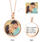 We're Meant for Each Other -10K/14K Gold Personalized Color Photo &Text Necklace-Adjustable 16”-20”