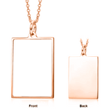 Copper/925 Sterling Silver Personalized Square Color Photo Picture Adjustable 16”-20”