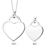 Christmas Gift- 14K Gold Customize Pets' Color Photo&Text in Love Heart Pendant Necklace