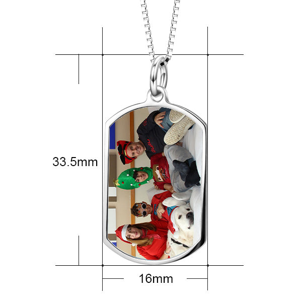 Adjustable 16”-20” Personalized Color Photo Necklace in 14K Gold
