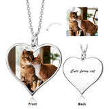 925 Sterling Silver Personalized Color Photo Necklace Adjustable 16”-20”