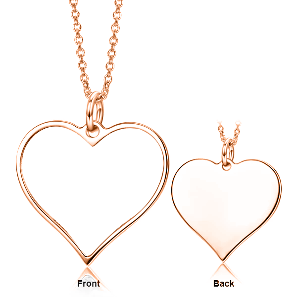 Copper/ 925 Sterling Silver Love Heart Personalized Color Photo Necklace Adjustable 16”-20”