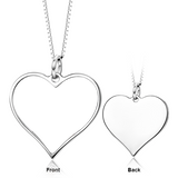 14K Gold Customize Your Color Photo and Engraved Text in Love Heart Pendant Necklace
