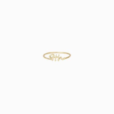 Copper/925 Sterling Silver Personalized Number Name Ring
