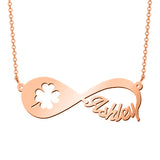 'Lucky Me' - Copper/925 Sterling Silver Personalized Infinite Name Necklace  Adjustable 16”-20”