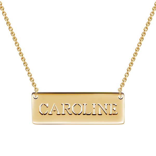 14K Gold Personalized Hollow Name Necklace Adjustable 16”-20”