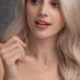 0.02ct Natural 10K/14K Gold Personalized Diamond Inlay Name Necklace Adjustable 16”-20”-White Gold/Yellow Gold/Rose Gold