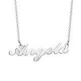 Angela - 925 Sterling Silver/10K/14K/18K Personalized Name Necklace Adjustable Chain 18“-20“