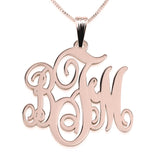 Copper/925 Sterling Silver  Personalized  Classic Monogram Necklace- Adjustable 16”-20”