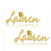 14K Gold Personalized Name Earring