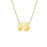 Copper/925 Sterling Silver Personalized Vine Heart Monogram Necklace Adjustable 16”-20”