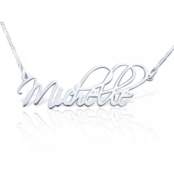 925 Sterling Silver Personalized Artistic Style Name Necklace Adjustable 16”-20”