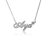 Aya - 925 Sterling Silver Personalized Name Necklace With Flowers Adjustable 16”-20”