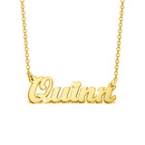 14K Gold Personalized Name Necklace With A Heart Adjustable 16”-20”