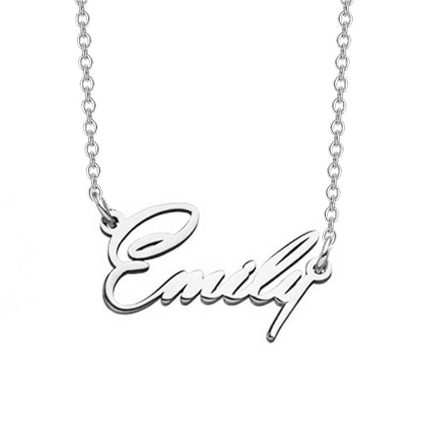 Emily Style-925 Sterling Silver Personalized Name Necklace Adjustable 16”-20”