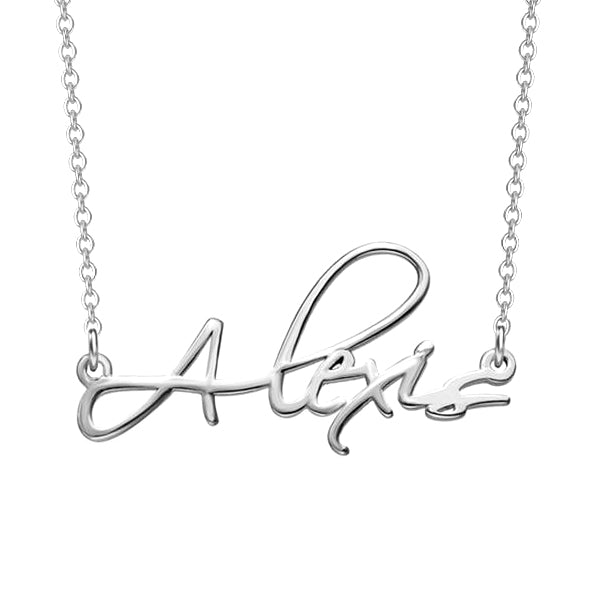 Alexis - Copper/925 Sterling Silver Personalized Script Necklace Adjustable 16”-20”