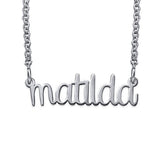 Matuda - Copper/925 Sterling Silver Personalized Lower Case Design Name Necklace Adjustable 16”-20”