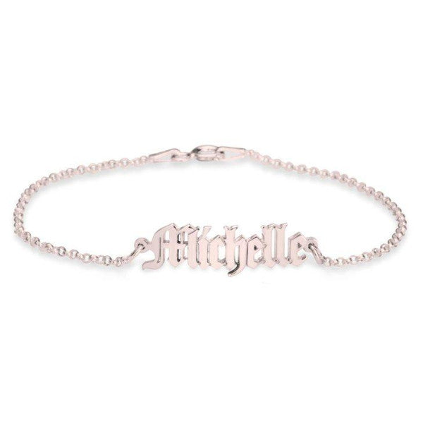 925 Sterling Silver Personalized Old English Name Bracelets  Adjustable 6”-7.5”