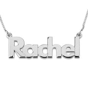 Rachel - 925 Sterling Silver Personalized Bold Name Necklace Adjustable Chain 16”-20"