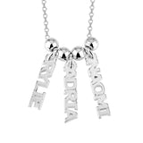 Vertical 3 Names Necklace 925 Sterling Silver