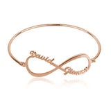 925 Sterling Silver Personalized Infinity 2 Names Bangle