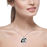 925 Sterling Silver  Personalized Heart Engraved Photo Necklace for Mother Adjustable 16”-20”
