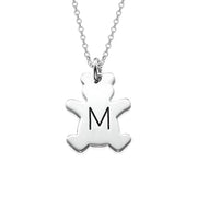 925 Sterling Silver Personalized Teddy Bear Necklace with Initial Adjustable 16”-20”