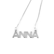 925 Sterling Silver Personalized Capital Name Necklace Adjustable 16”-20”