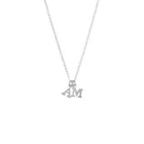 925 Sterling Silver Personalized Alphabet City Necklace - Two Letters Adjustable 18”-20”