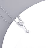 925 Sterling Silver Cupid arrow Love Heart Jewelry Necklace For Women Girls Friends