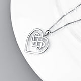 925 Sterling Silver Chinese Knot Love Heart Necklace