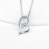 925 Sterling Silver Irregular Love Heart Jewelry Necklace