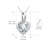 925 Sterling Silver Crystal Love Heart Fine Jewel Necklace