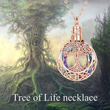 Tree of Life Urn Necklaces for Ashes Sterling Silver Tree of Life Crystal Cremation Jewelry for Ashes Memory Jewelry for Women Men