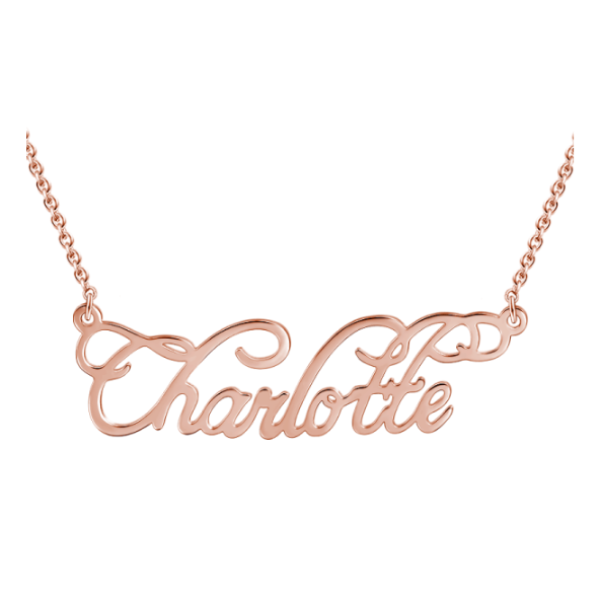 "Charlotte" Style 14K Personalized Name Necklace Adjustable 16”-20”- White Gold/Yellow Gold/Rose Gold