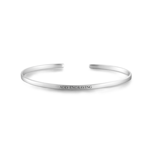 10K Gold Personalized Engravable Bangle -Small