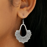 925 Sterling Silver Dissent Collar Chandelier Earrings