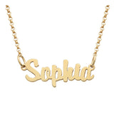 "Sophia"-Copper/925 Sterling Silver Personalized Mini Name Necklace Adjustable Chain 18"-20"