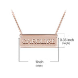 Copper/925 Sterling Silver Personalized Hollow Bar Name Necklace Adjustable 18”-20”