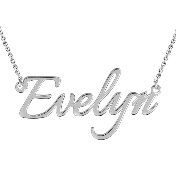 "Evelyn"Style 14K Gold Personalized Name Necklace Adjustable 16”-20”- White Gold /Yellow Gold/Rose Gold