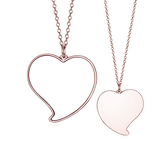 Love You-925 Sterling Silver Personalized Heart Color Photo Necklace Adjustable 18"-20"