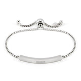 925 Sterling Silver Personalized Engraved Bar Bracelet Adjustable 6”-7.5”