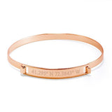 Copper/925 Sterling Silver Personalized Coordinate Engraved Bangle