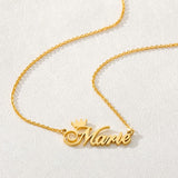 925 Sterling Silver Personalized Necklace Custom Name Crown Necklace Adjustable Chain 16"-20"