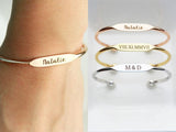 925 Sterling Silver Personalized Bridesmaid Gift Engraved Bracelet Personalized Gift for Her Personalized Bracelet Engraved Gift Personalized Cuff
